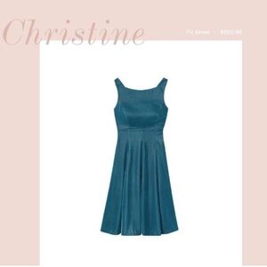 NWT✨$210 Gal Meets Glam Holiday Collection Christine Blue Velvet Bateau Dress 6